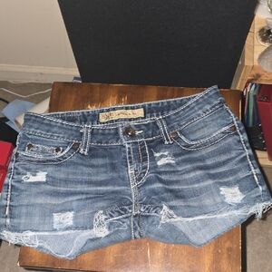 BKE Distressed Dark Blue Denim Jean Shorts